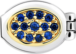 \'- "S" Oval Stone Sapphire Blue -