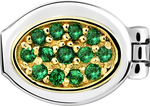 "S" Oval Stone Emerald Green