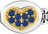 "S" Heart Stone Sapphire Blue