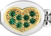 "S" Heart Stone Emerald Green