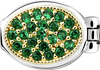 "L" Oval Stone Emerald Green