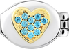 "L" Heart Stone Aquamarine