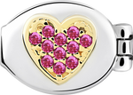 "L" Heart Stone Ruby Red