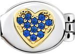 "L" Heart Stone Sapphire Blue